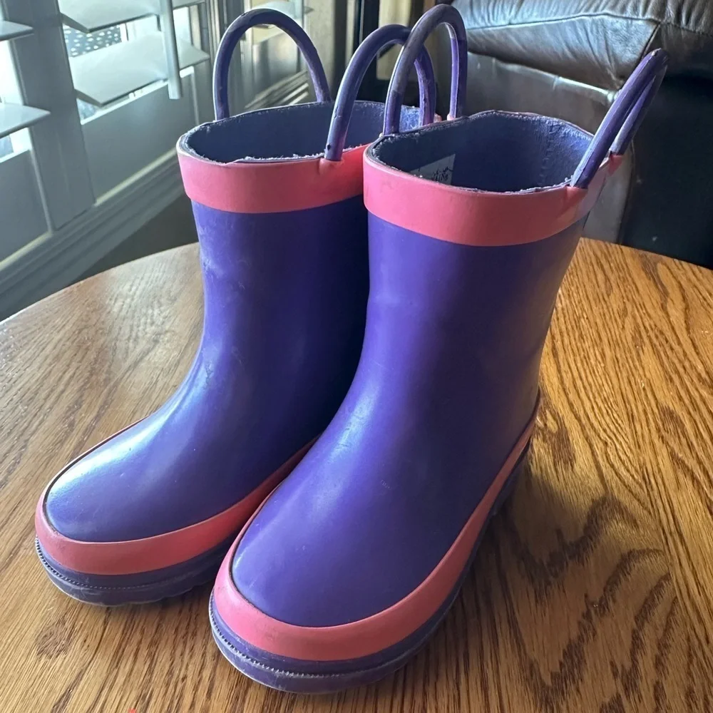 Purple and Pink Rain & Snow Boots Waterproof Design